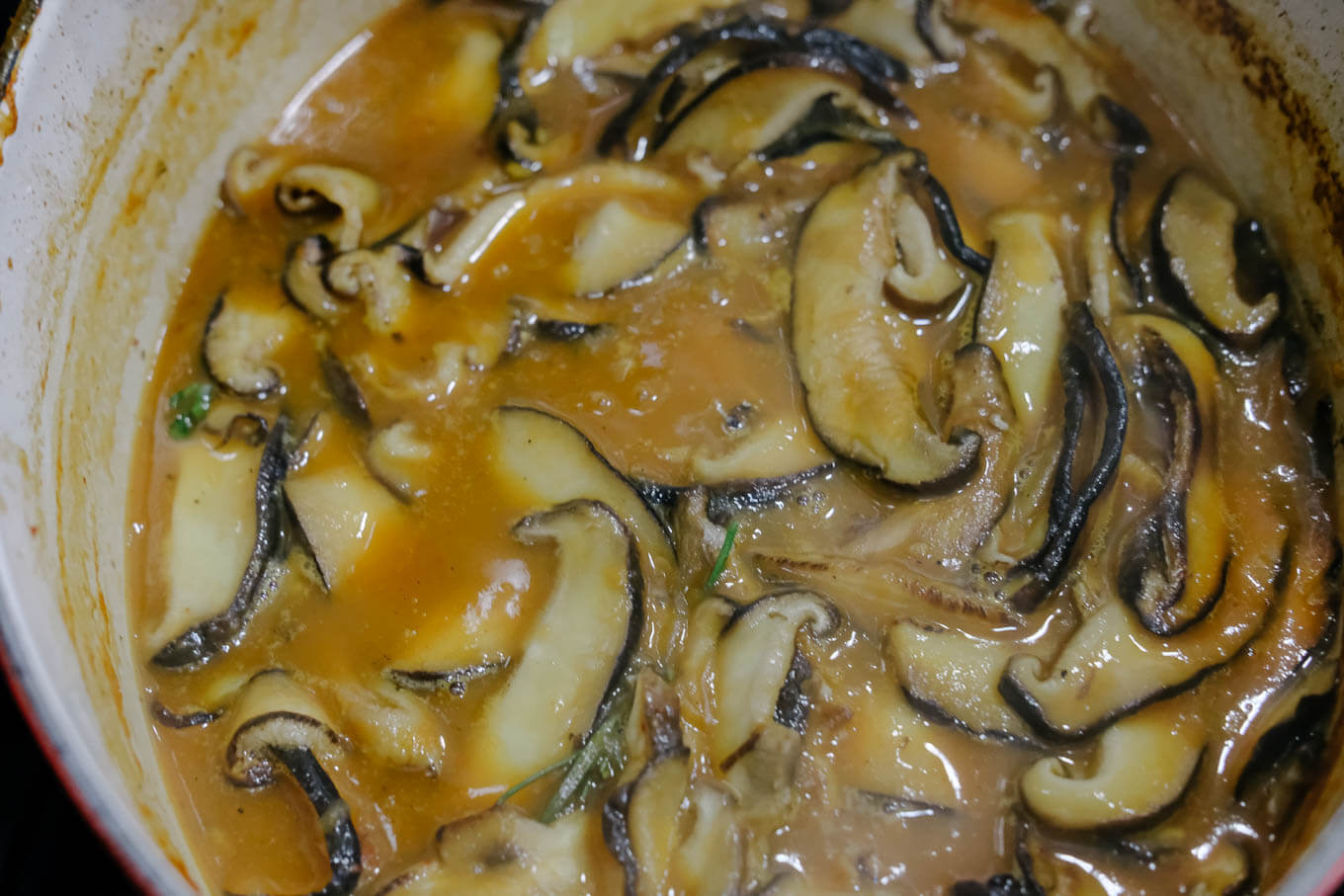 Shiitake Mushroom Ragu with Spinach and Chicken