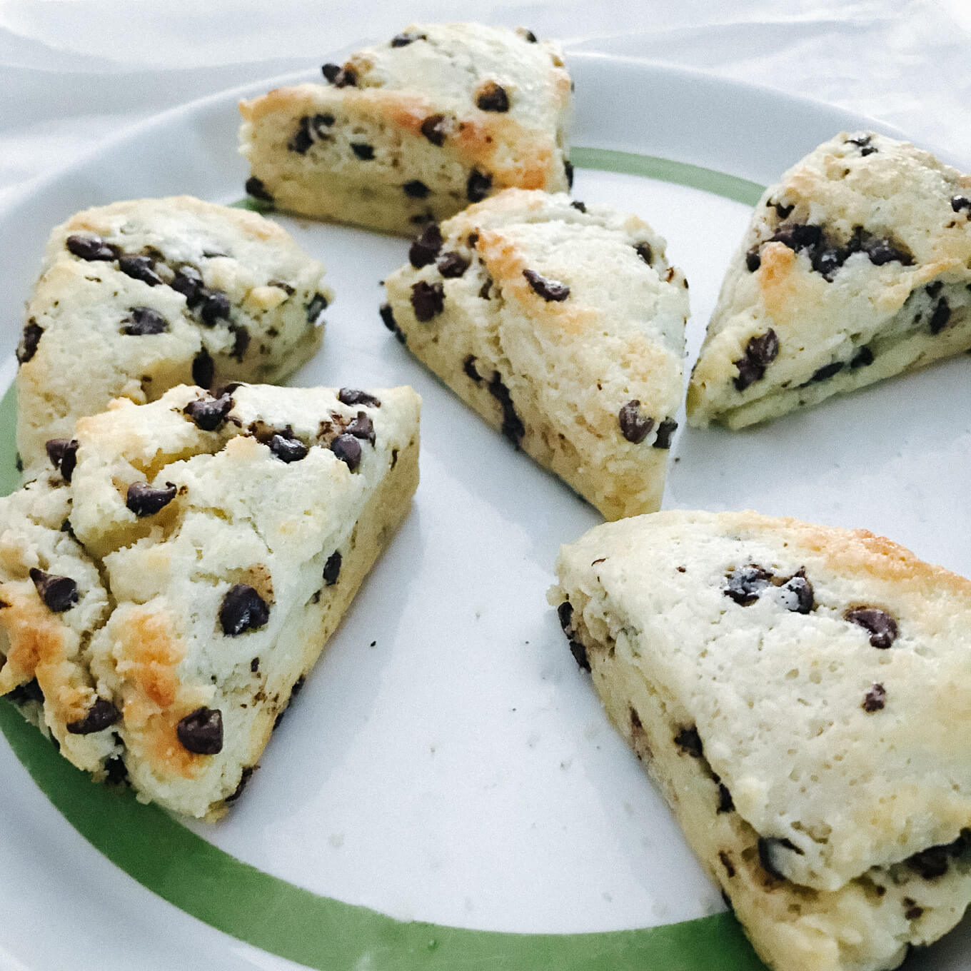 Cream scones with mini chocolate chips